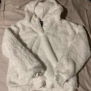 White fluffy sweatshirt